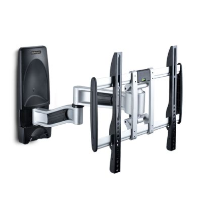 StarTech.com Schwenkbare TV Wandhalterung, VESA Wandhalterung für Bildschirme 26 bis 65 Zoll und 45 kg, Flat und Curved TVs, Fernseher Schwenkarm mit Niedrigem Profil, TV Halterung Ecke, Ausziehbares TV Arm