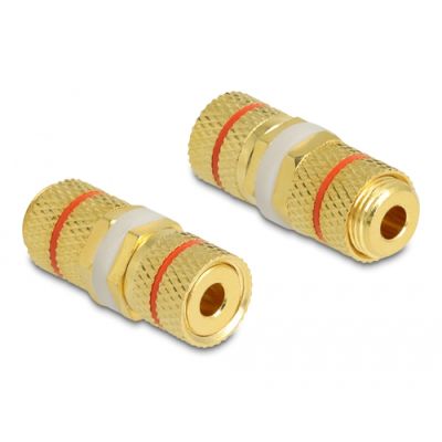 DeLOCK 64143 Drahtverbinder 2 x binding post Gold, Rot