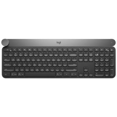 Logitech Craft Advanced keyboard with creative input dial Tastatur RF Wireless + Bluetooth QWERTY Spanisch Schwarz, Grau