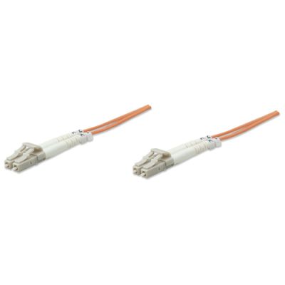 Intellinet Glasfaser LWL-Anschlusskabel, Duplex, Multimode, LC/LC, 50/125 µm, OM2, 10 m, orange