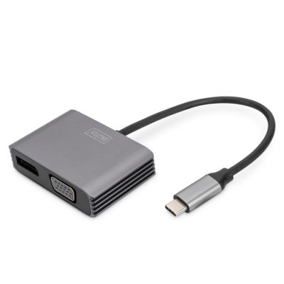 Digitus USB Type-C™ 4K 2in1 DisplayPort + VGA Grafik-Adapter