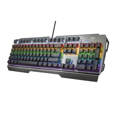 Trust GXT 877 Scarr Tastatur USB Deutsch Schwarz, Metallisch