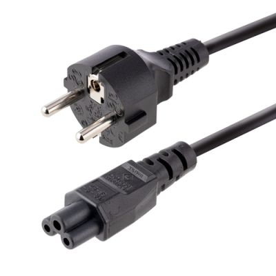 StarTech.com 3 m Laptop Stromkabel, EU Schuko auf C5 Stecker, 2.5A 250V, 18AWG, Laptop Ersatz Stromkabel/Ladekabel, Netzkabel für Laptop, Kleeblatt/Mickey Mouse Stromkabel