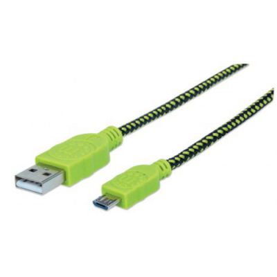 Manhattan 394062 USB Kabel 1 m USB 2.0 USB A Micro-USB B Schwarz, Grün