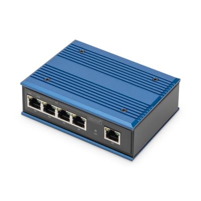 Digitus 4 Port Gigabit Netzwerk PoE Switch, Industrial, Unmanaged, 1 RJ45 Uplink