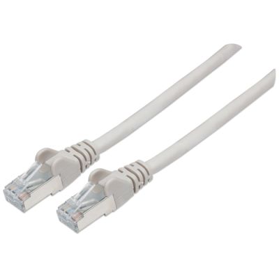 Intellinet Premium Netzwerkkabel, Cat6a, S/FTP, 100% Kupfer, Cat6a-zertifiziert, LS0H, RJ45-Stecker/RJ45-Stecker, 0,5 m, grau