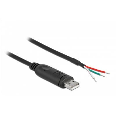 DeLOCK Adapterkabel USB 2.0 Typ-A zu seriell RS-232 mit 3 offenen Kabelenden 2 m