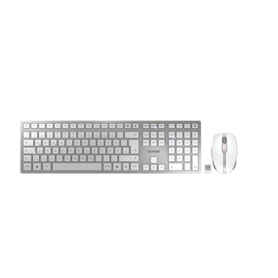 CHERRY DW 9100 SLIM Tastatur Maus enthalten RF Wireless + Bluetooth QWERTZ Deutsch Silber