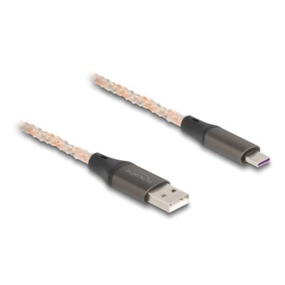 DeLOCK 88164 USB Kabel 1 m USB 2.0 USB A USB C Transparent