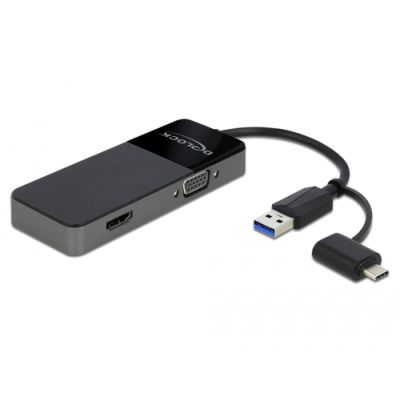 DeLOCK 64085 laptop-dockingstation & portreplikator USB 3.2 Gen 1 (3.1 Gen 1) Type-A Schwarz