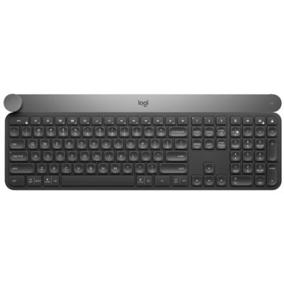 Logitech Craft Advanced keyboard with creative input dial Tastatur RF Wireless + Bluetooth QWERTY UK Englisch Schwarz, Grau