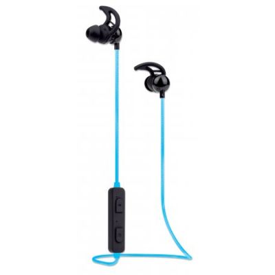 Manhattan Sound Science In-Ear Bluetooth-Sportheadset mit Leuchteffekt, Wasserfest, in-Ear-Design, omnidirektionales Mikrofon, integrierte Bedienelemente, integriertes, buntes LED-Licht