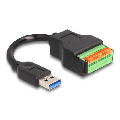 DeLOCK 66240 USB Kabel 0,15 m USB 3.2 Gen 1 (3.1 Gen 1) USB A 10-pin terminal block Schwarz, Grün