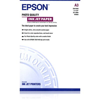 Epson Photo Quality Ink Jet Paper, DIN A3, 102 g/m², 100 Blatt
