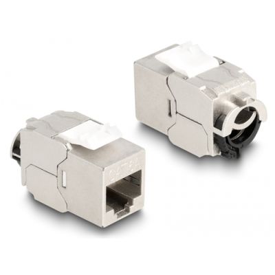DeLOCK Keystone Modul RJ45 Buchse zu LSA Cat.6A STP mit Verschlussclip und kabelbinderfrei