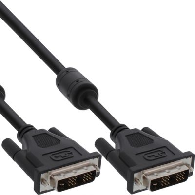 InLine DVI-D Kabel, digital 24+1 Stecker / Stecker, Dual Link, 2 Ferrite, 3m