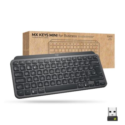 Logitech MX Keys Mini for Business Tastatur RF Wireless + Bluetooth QWERTZ Schweiz Graphit