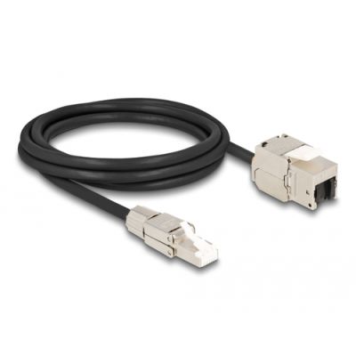 DeLOCK 87209 Netzwerkkabel Schwarz, Silber 2 m Cat6a S/FTP (S-STP)