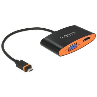 DeLOCK 65561 Videokabel-Adapter 0,2 m HDMI Typ A (Standard) Schwarz, Orange