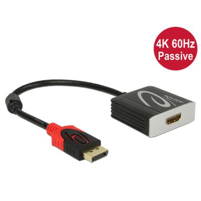 DeLOCK 0.2m, Displayport/HDMI 0,2 m Schwarz