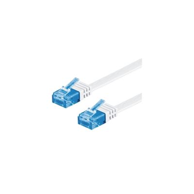 M-Cab CAT 6A Flachpatchkabel U-UTP, 10GB, CU, weiss, 1.00m