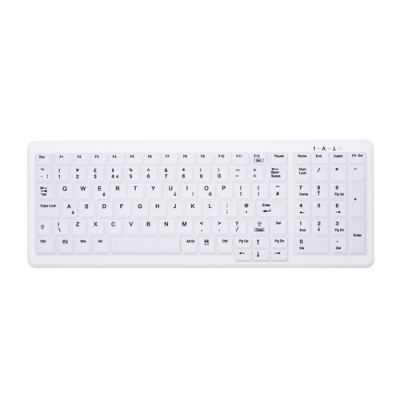 CHERRY AK-C7000 Tastatur RF kabellos + USB QWERTY UK Englisch Weiß