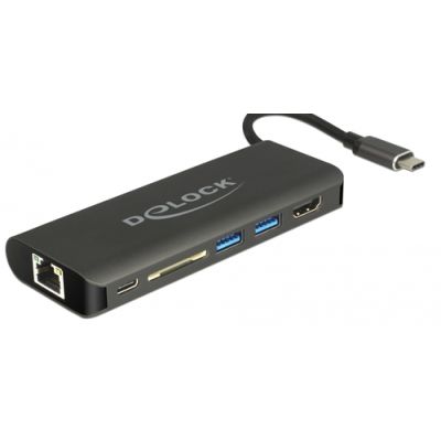 DeLOCK 87721 laptop-dockingstation & portreplikator USB 3.2 Gen 1 (3.1 Gen 1) Type-A Schwarz