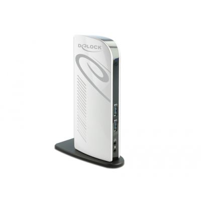 DeLOCK 87771 laptop-dockingstation & portreplikator Kabelgebunden Schwarz, Weiß