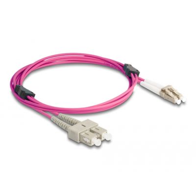 DeLOCK 87917 Glasfaserkabel 2 m LC SC OM4 Violett