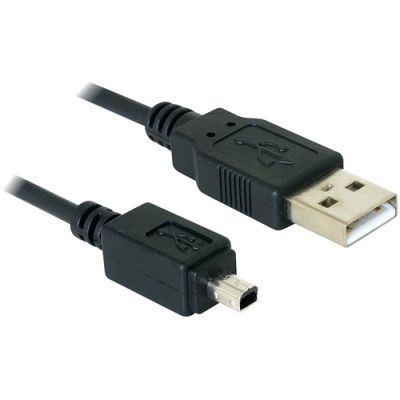 DeLOCK Camera cable USB-B mini 4pin > USB-A 1,5m male-male USB Kabel Mini-USB B USB A Schwarz