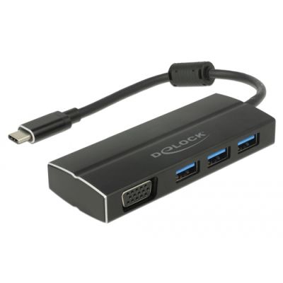 DeLOCK 63932 laptop-dockingstation & portreplikator USB 3.2 Gen 1 (3.1 Gen 1) Type-C Schwarz