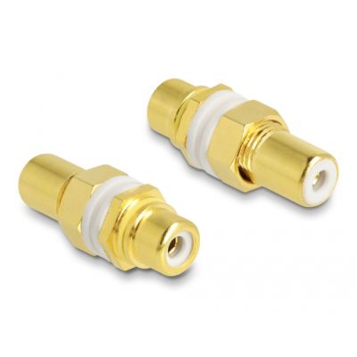 DeLOCK 64141 Drahtverbinder 2 x RCA Gold, Weiß