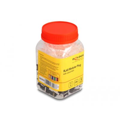 DeLOCK 66906 Drahtverbinder RJ-45 Schwarz, Metallisch, Transparent
