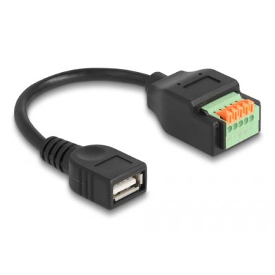 DeLOCK 66062 USB Kabel 0,15 m USB 2.0 USB A 5-pin terminal block Schwarz
