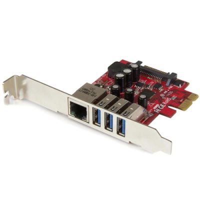 StarTech.com 3 Port PCI Express USB 3.0 Karte mit Gigabit Ethernet