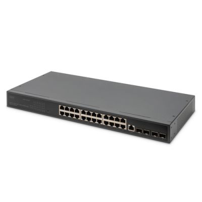 Digitus 24- Port Gigabit Switch, 19 Zoll, Managed, 4 SFP+ Uplinks
