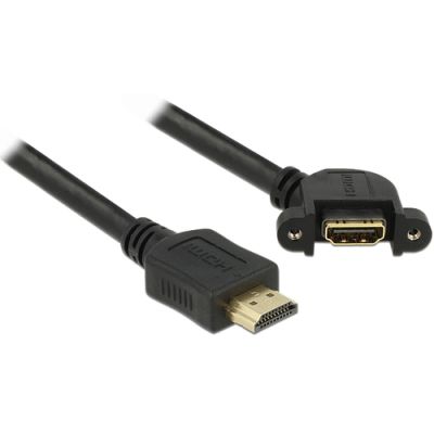 DeLOCK HDMI A, 1m HDMI-Kabel HDMI Typ A (Standard) Schwarz