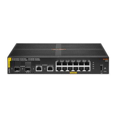 Aruba 6100 12G Class4 PoE 2G/2SFP+ 139W Managed L3 Gigabit Ethernet (10/100/1000) Power over Ethernet (PoE) 1U Schwarz