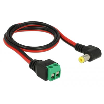 DeLOCK 85717 Stromkabel Schwarz, Rot 0,5 m 2-polige Klemmleiste