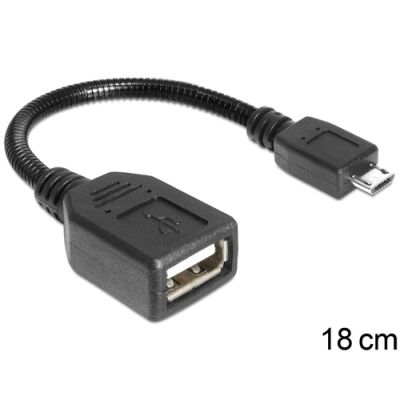 DeLOCK USB micro-B - USB 2.0-A, 0.18m USB Kabel 0,18 m Micro-USB B USB A Schwarz
