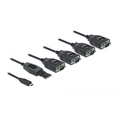 DeLOCK 90495 Serien-Kabel Schwarz 0,63 m USB Typ-C RS-232 DB9