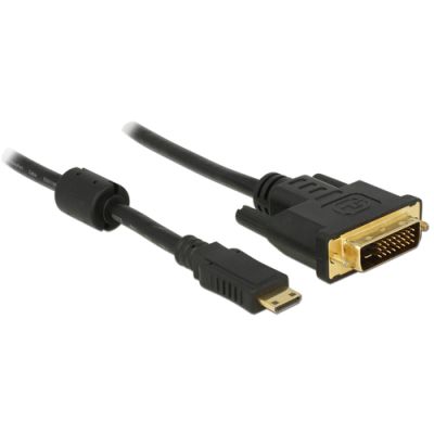 DeLOCK 1m mini-HDMI/DVI DVI-D Schwarz