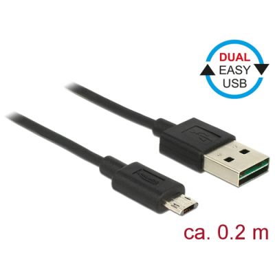 DeLOCK 84804 USB Kabel 0,2 m USB 2.0 USB A Micro-USB B Schwarz
