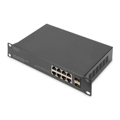 Digitus 8-Port Gigabit Switch, 10-Zoll, Unmanaged, 2 Uplinks