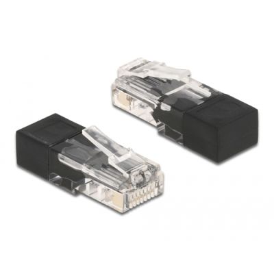 DeLOCK 66807 Drahtverbinder RJ-45 Schwarz, Transparent