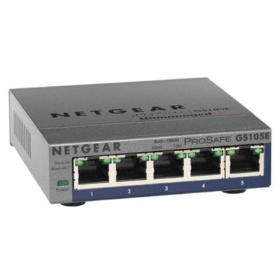 NETGEAR GS105PE Managed L2 Gigabit Ethernet (10/100/1000) Power over Ethernet (PoE) Grau