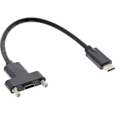InLine USB 3.2 Gen.2 Adapterkabel, Stecker C auf Einbaubuchse C, 0,20m