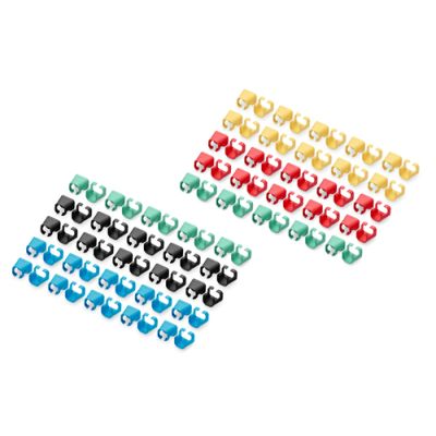 Digitus Farbclips für Patchkabel - Gemischt (je 20 Stück in Rot, Grün, Blau, Gelb, Schwarz)