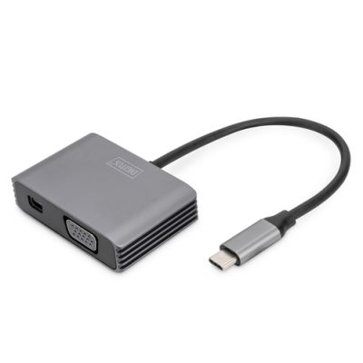 Digitus USB Type-C™ 4K 2in1 Mini DisplayPort + VGA Grafik-Adapter