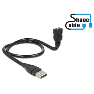 DeLOCK 0.5m, USB2.0-A/USB2.0 Micro-B USB Kabel 0,5 m USB A Micro-USB B Schwarz